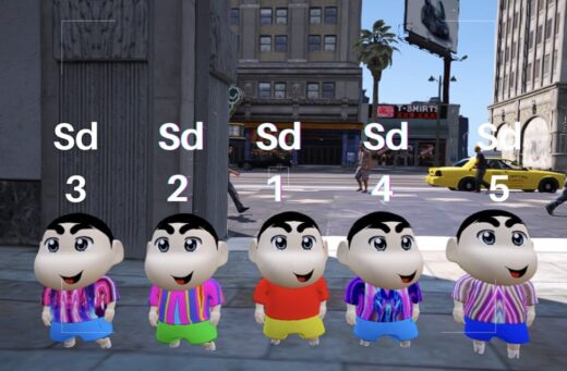 GTA5 Shinchan 5 PED Mods Bundle