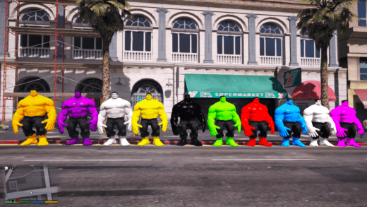 GTA 5 Mods Colourful Hulk 10 PED Combo Pack