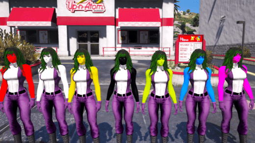 GTA 5 Mods Colourful She Hulk Combo Pack