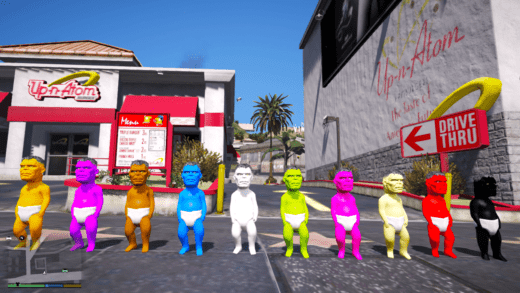 GTA 5 Mods Colourful Baby Hulk Addon Ped