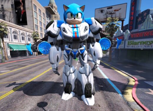 GTA 5 Mods Transformers Sonic Level 5 Addon Ped