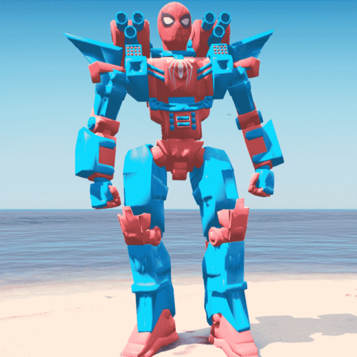 GTA 5 Mods Spiderman Robot Addon Ped (Lv6)