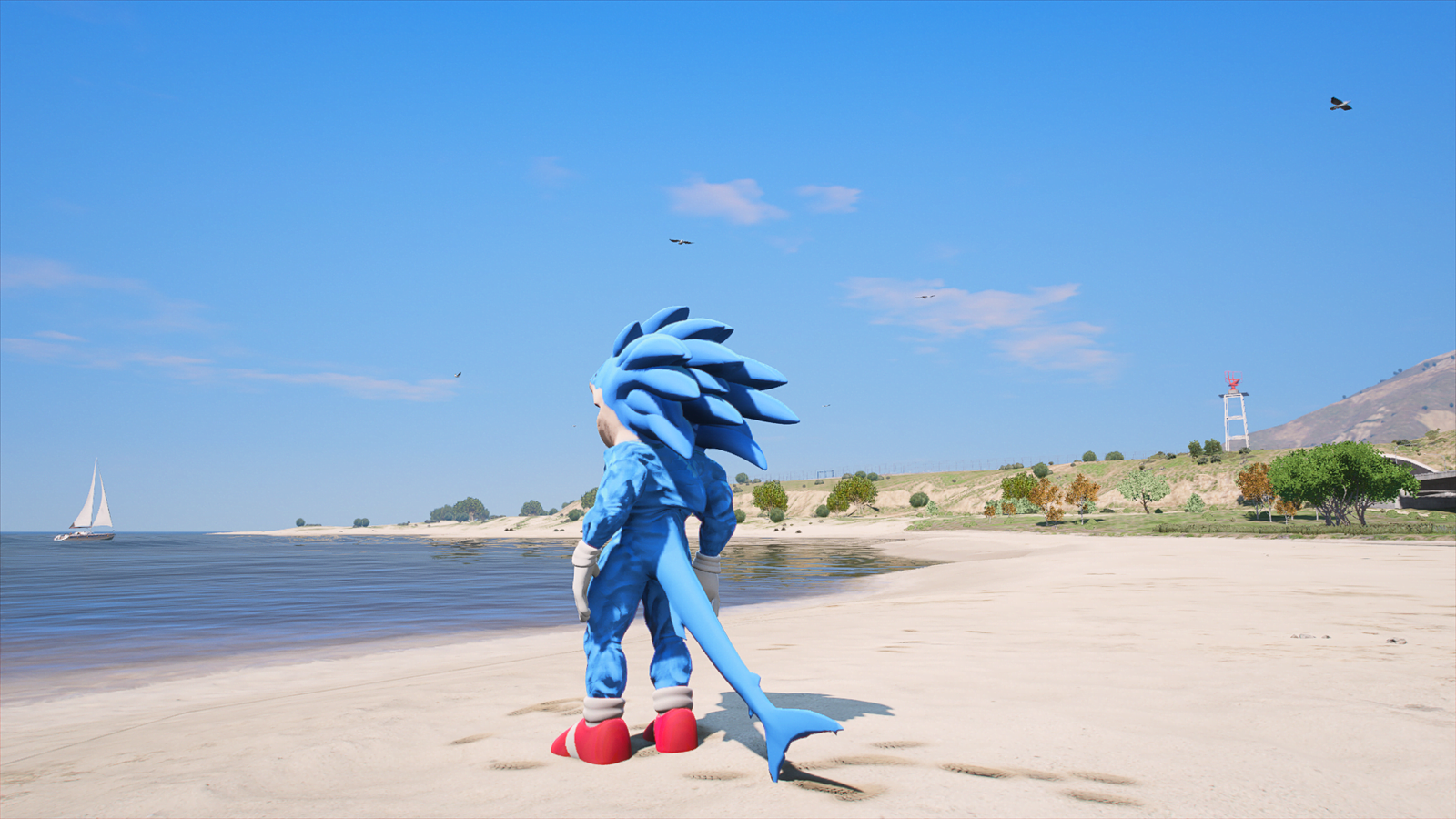 GTA 5 Mods Shark Sonic Addon Ped (V5)