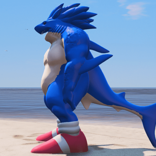 GTA 5 Mods Shark Sonic Addon Ped (V4)