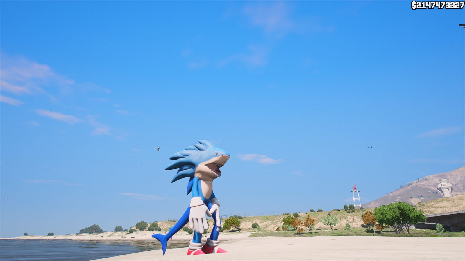 GTA 5 Mods Shark Sonic Addon Ped (V3)
