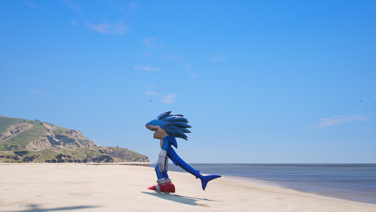 GTA 5 Mods Shark Sonic Addon Ped (V3)