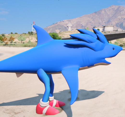 GTA 5 Mods Shark Sonic Addon Ped (V6)