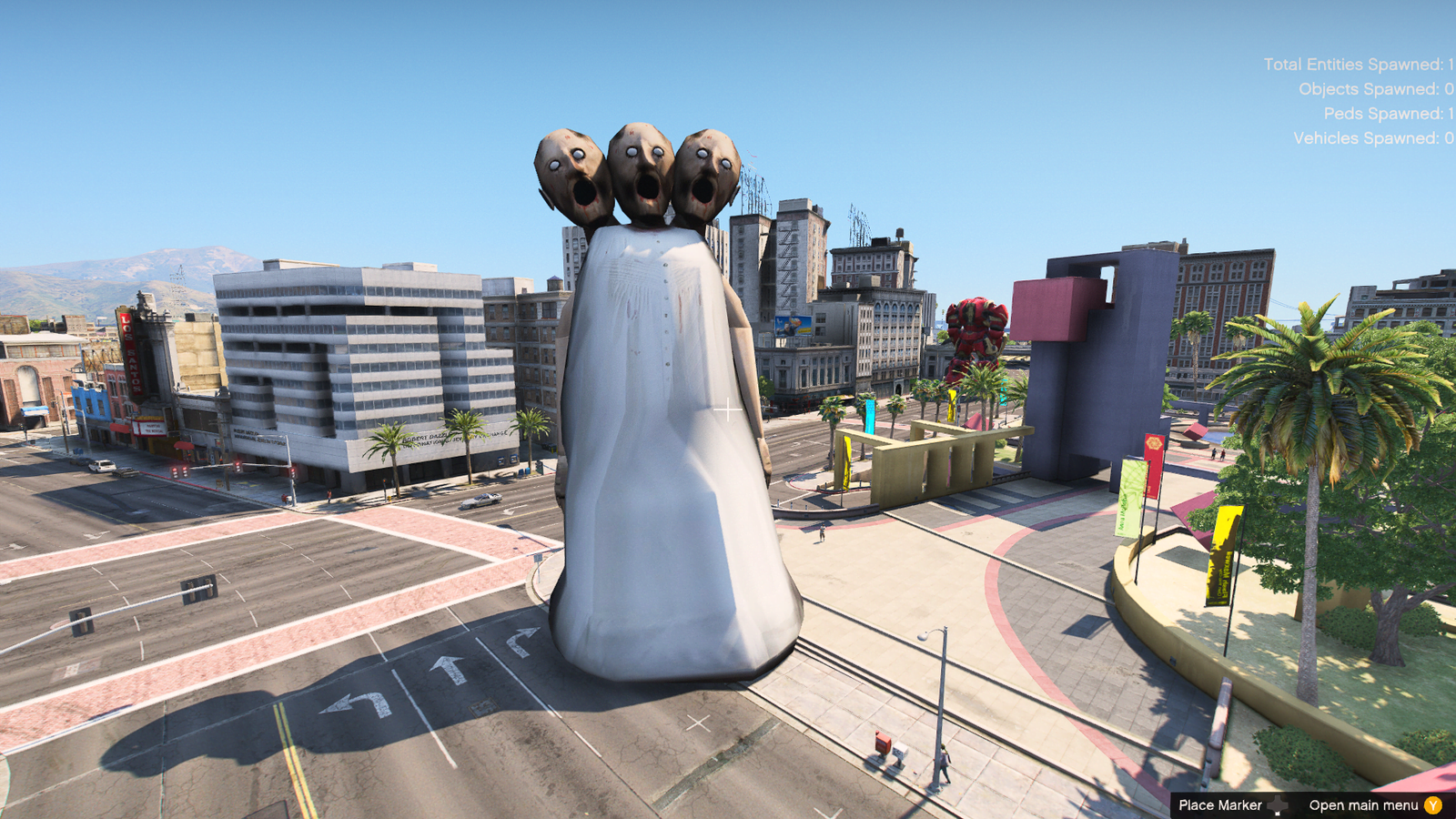 GTA 5 Mods Giant 3 Head Granny Addon Ped