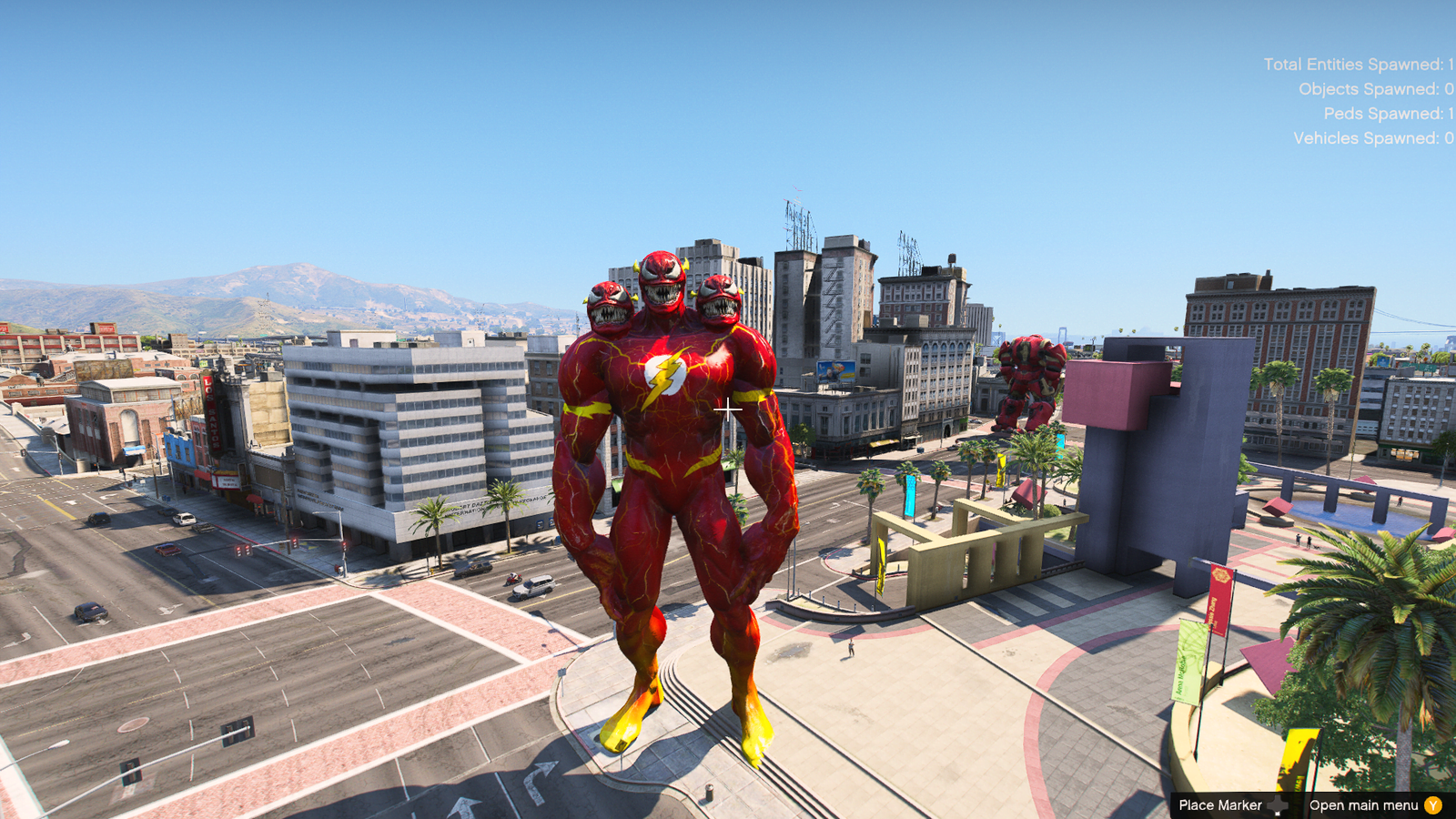 GTA 5 Mods Giant 3 Head Venom Flash Addon Ped