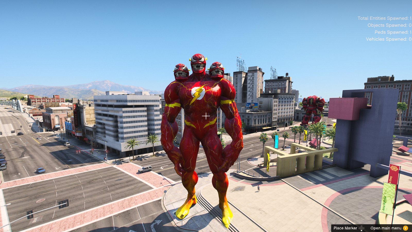 GTA 5 Mods Giant 3 Head Venom Flash Addon Ped