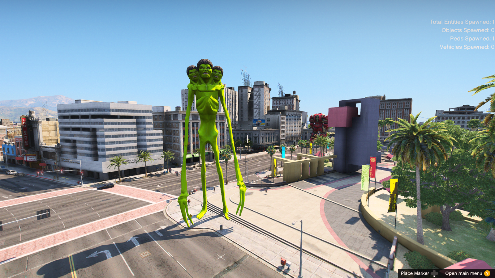 GTA 5 Mods Giant 3 Head Skinny Hulk Addon Ped