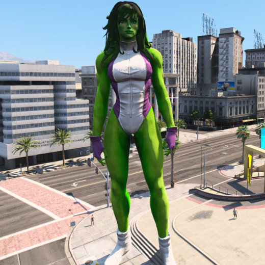 GTA 5 Mods Giant She Hulk Addon Ped