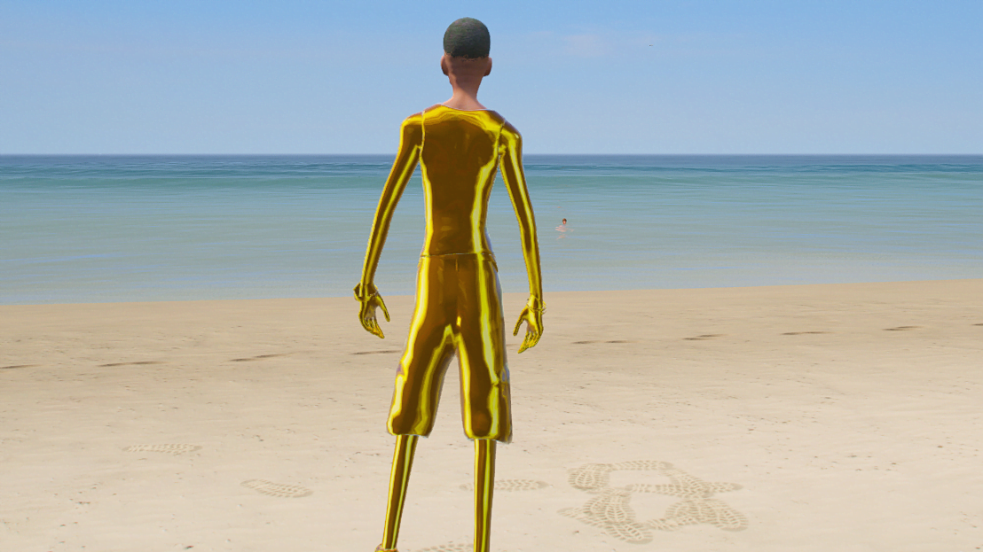 GTA 5 Mods Gold Skinny Franklin Addon Ped