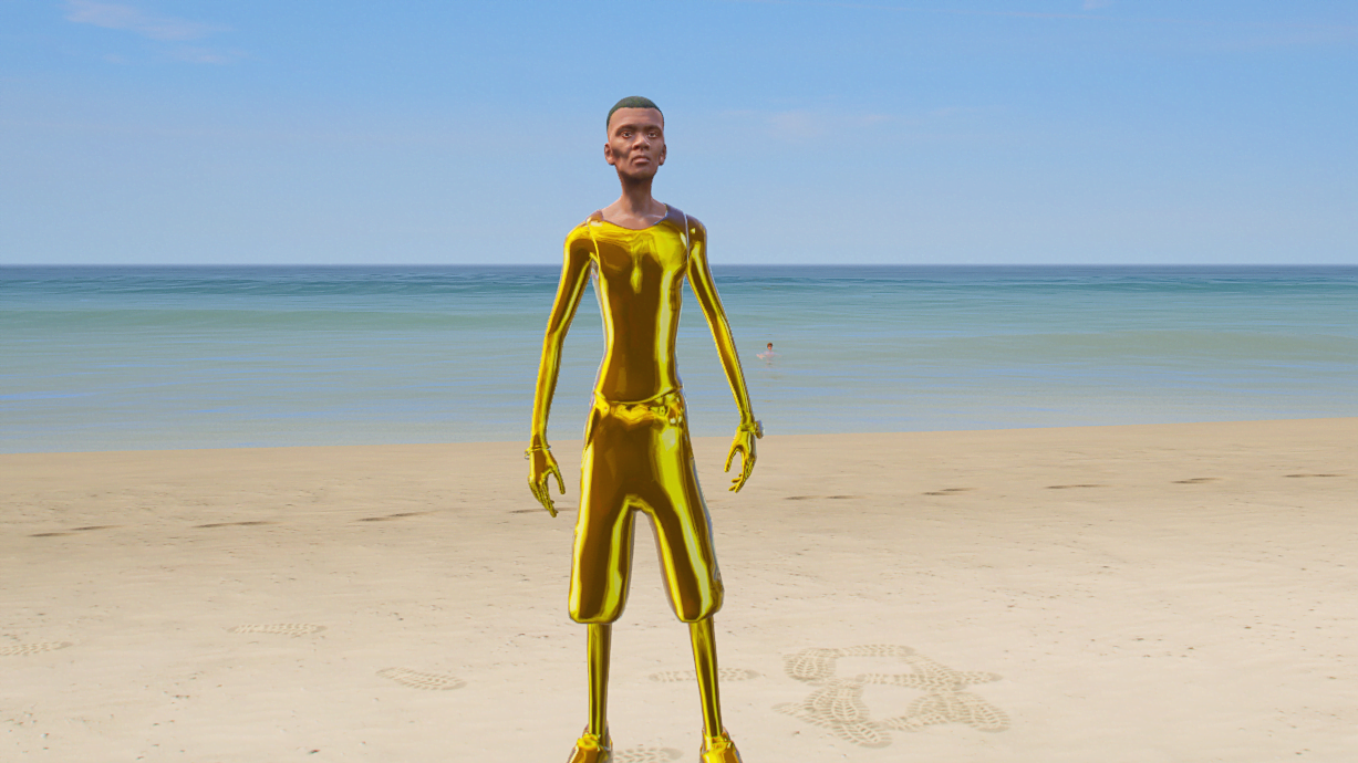 GTA 5 Mods Gold Skinny Franklin Addon Ped