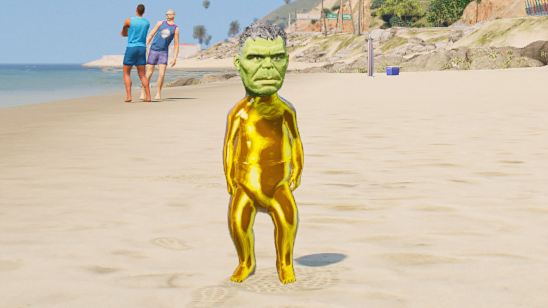 GTA 5 Mods Gold Baby Hulk Addon Ped