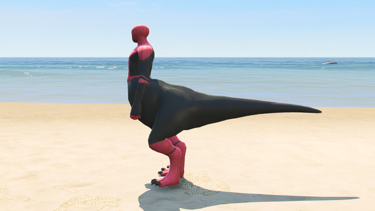 GTA 5 Mods Dinosaur Spiderman