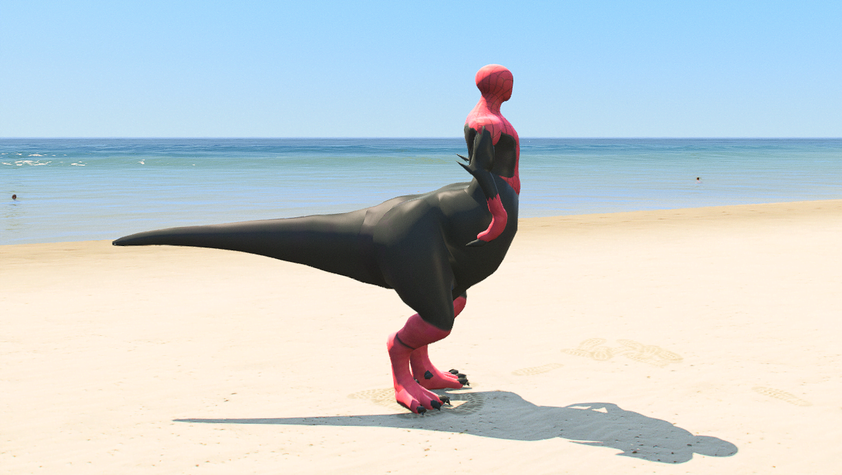 GTA 5 Mods Dinosaur Spiderman