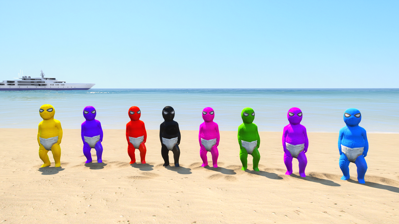 GTA 5 Mods Colourful Baby Spiderman Addon Ped