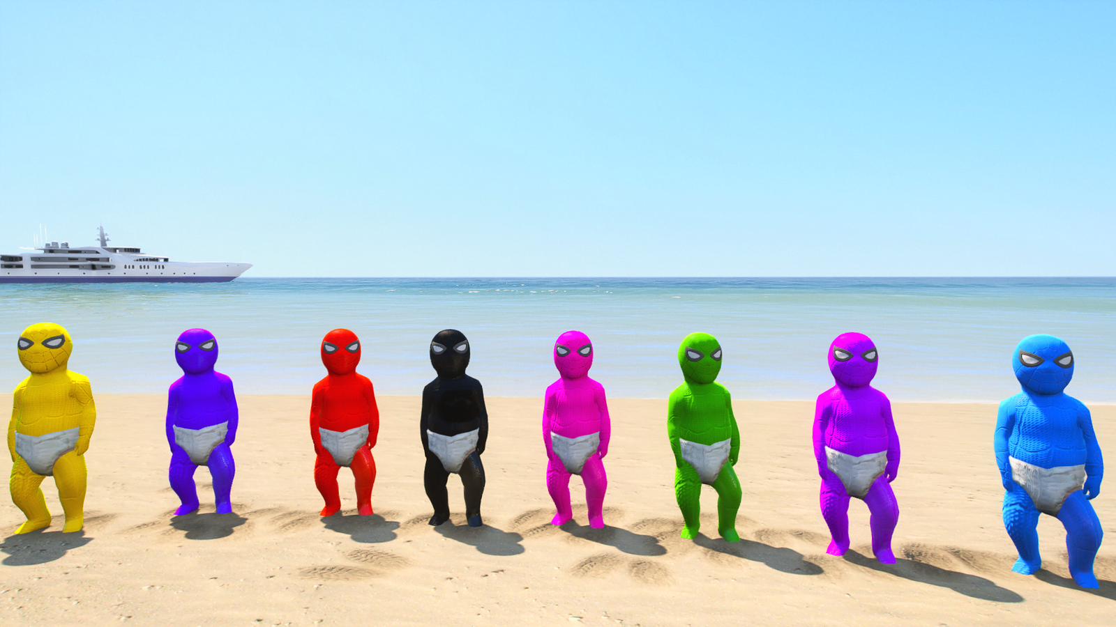 GTA 5 Mods Colourful Baby Spiderman Addon Ped