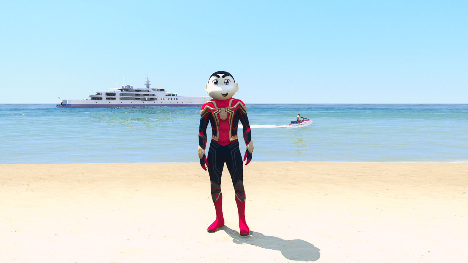 GTA 5 Mods Shinchan Head Spiderman Addon Ped