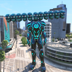 GTA 5 Mods 10 Head Neon Ironman Addon Ped