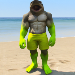 GTA 5 Mods Green Megalodon Shark Addon+FiveM